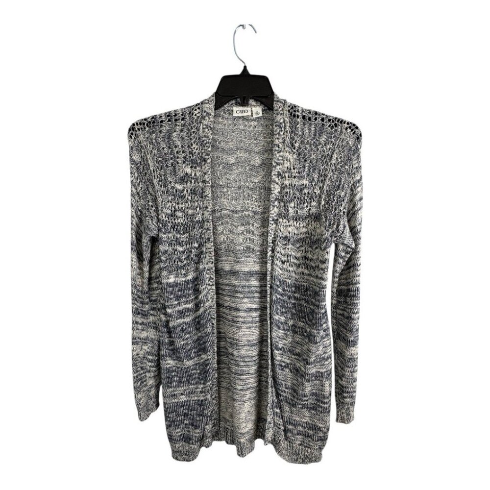 Cato Womens Sweater Size Medium Cardigan Long Sleeve Blue Open Front